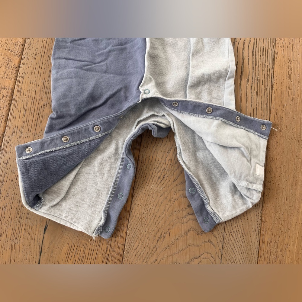 Burt's Bees Baby Boys' 100% Organic Long Sleeve Coverall Blue Block 3-6 month - Picture 6 of 7